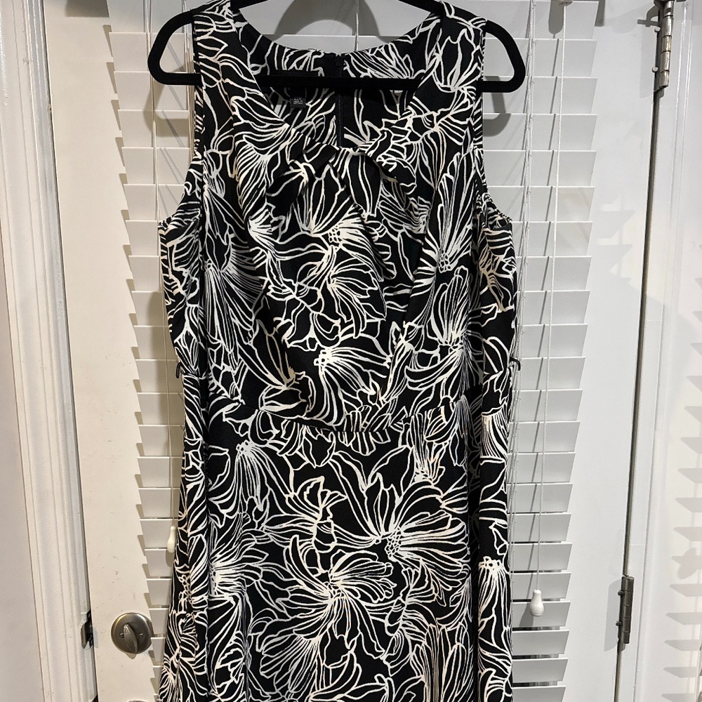 Alyx Black & White Floral Sleeveless A-Line Dress – 22W